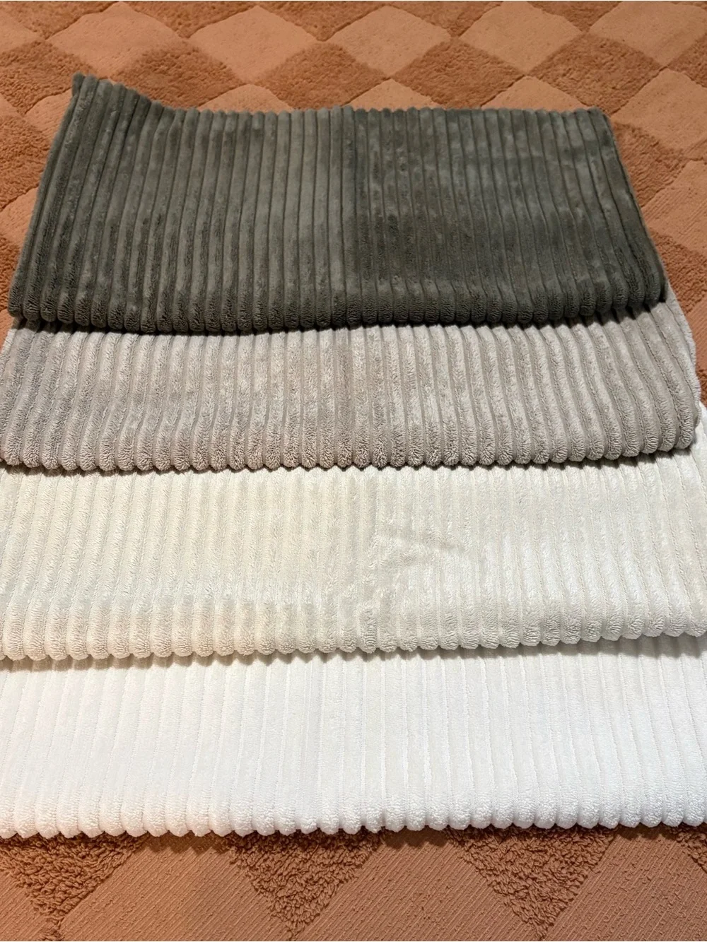 Komollocoe shades of grey ultra-soft ribbed pillow covers (4 count) 18x18
